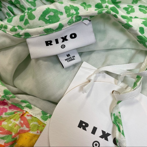 RIXO green floral animal print slip dress size M XS Medium or L Large NWT - Picture 10 of 11